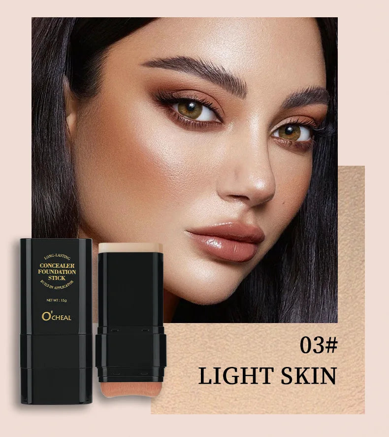 Eraser Foundation Stick Water Moist Light Concealer Foundation Covering Acne Scarring Dark Under-Eye Circles Face Beauty Makeup