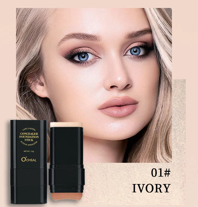 Eraser Foundation Stick Water Moist Light Concealer Foundation Covering Acne Scarring Dark Under-Eye Circles Face Beauty Makeup