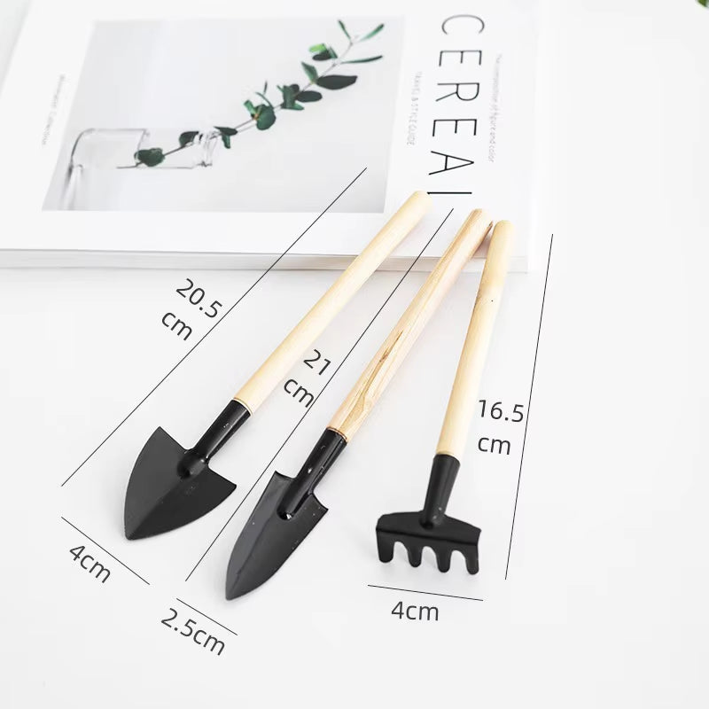 Mini Garden Tool Set (3 Pieces) for Indoor and Outdoor Plant Care, Ideal for Cacti, Vegetables, and Small Flower Pots